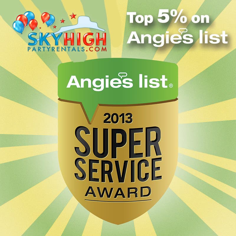 Sky High Party Rentals Wins Angie's List Award