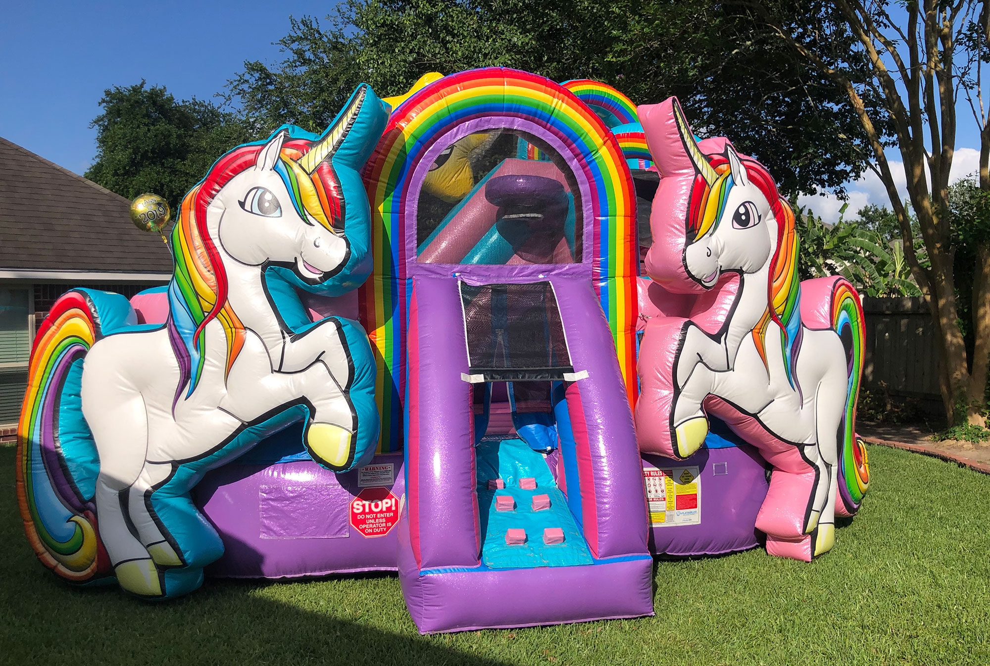 USA Unicorn Playzone w/ Wet or Dry Slide Rentals Sky High Party Rentals