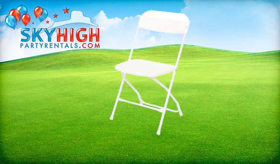 Houston Tx Adult White Folding Chair Rentals Skyhighpartyrentals